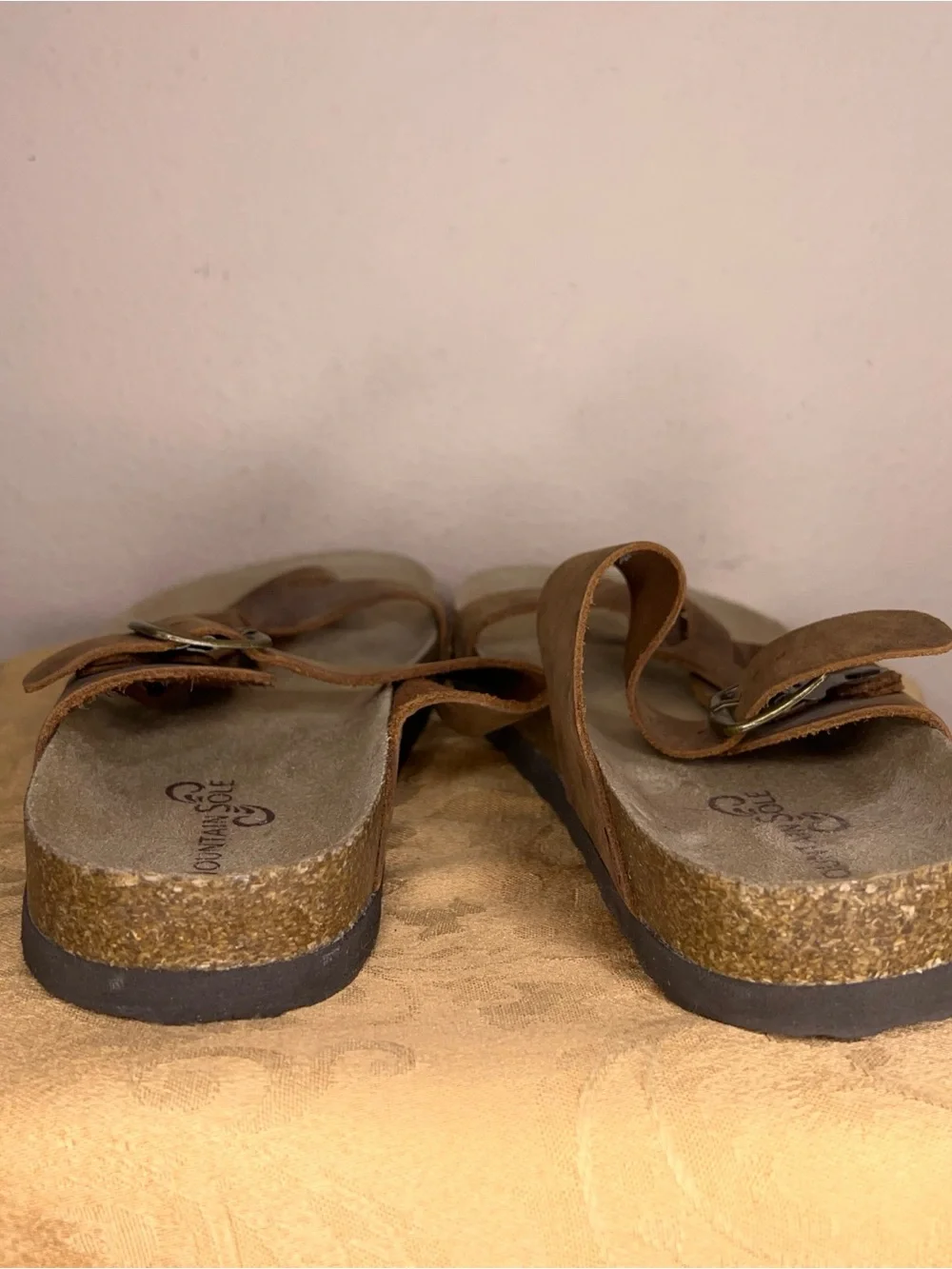 Size 8 Womens Mountain Some Brown Leather Sandals Braided Hippie Beach Boho